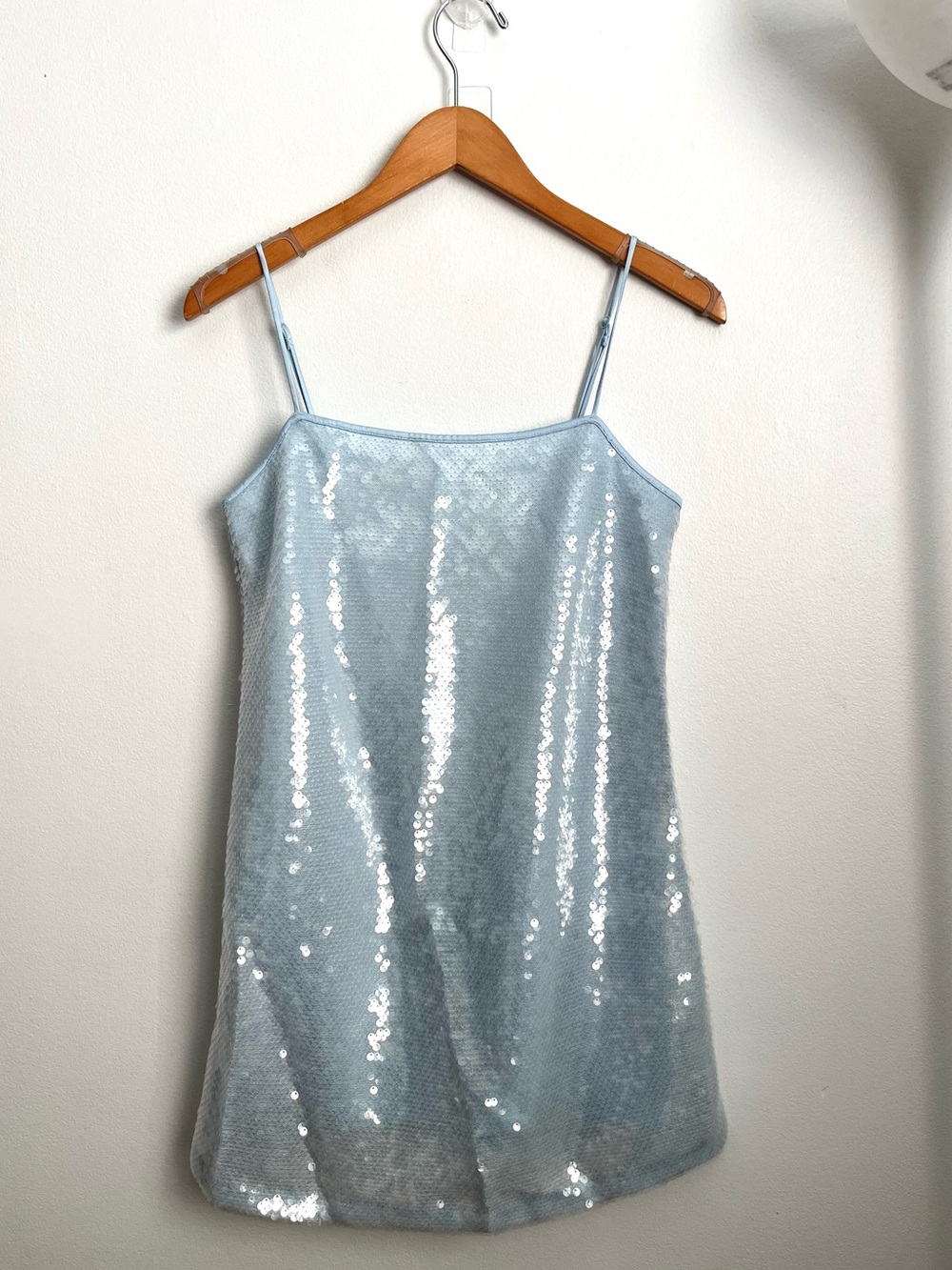 Abercrombie & Fitch Sequin Mini Dress Square Neck Strappy - Picture 14 of 14